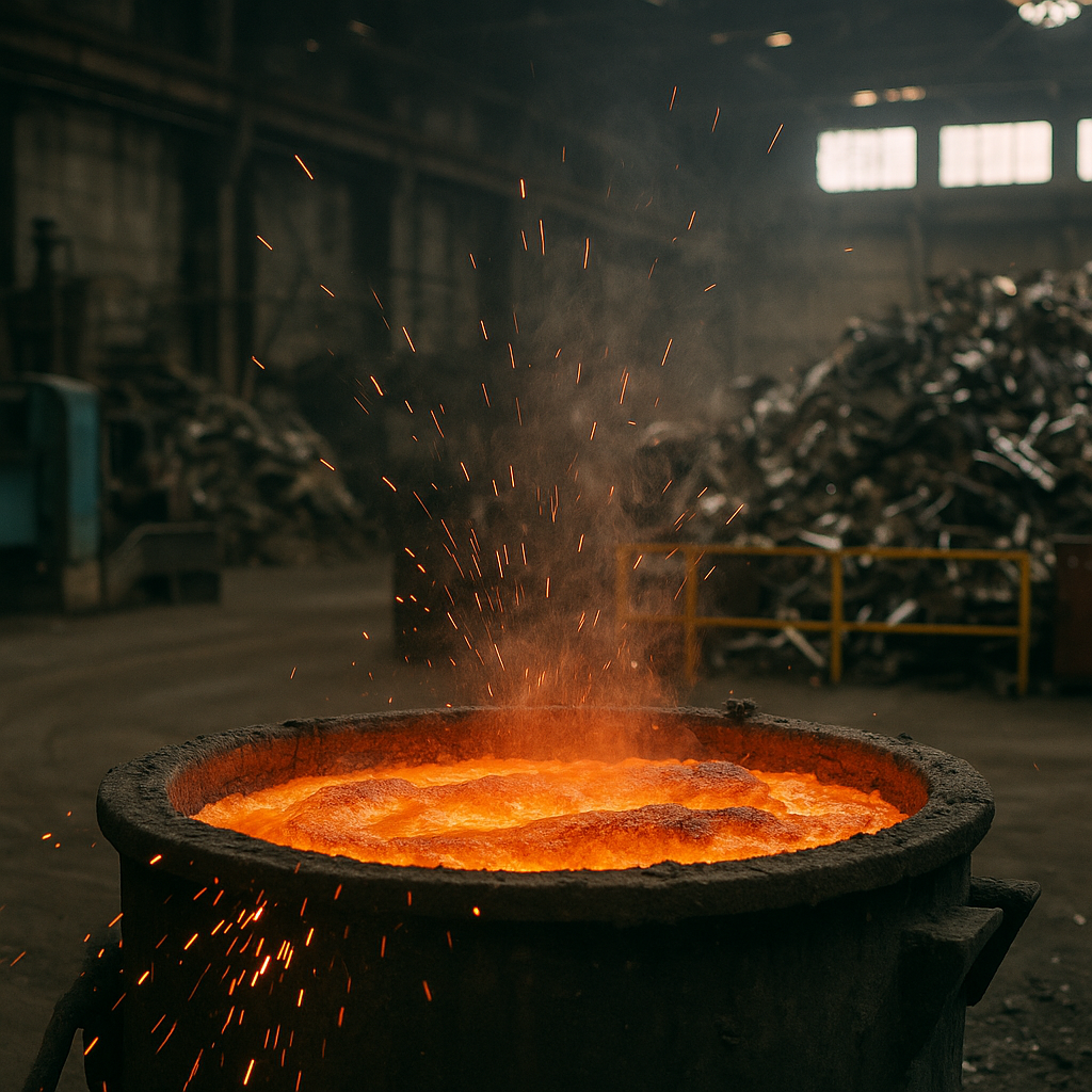 E‑waste and demolition waste are mixed at a waste recycling site in Dallas, TX