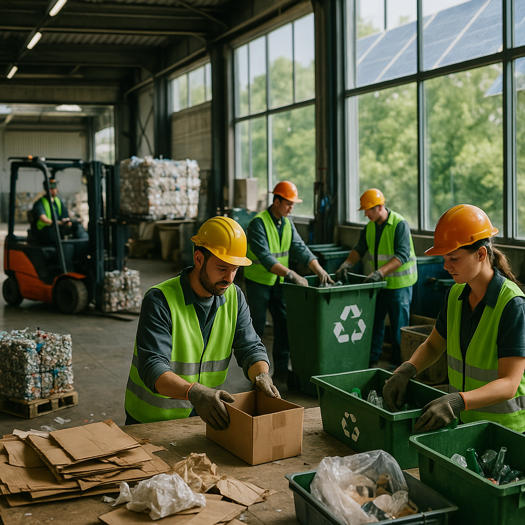 Waste Recycling and Green Earth Logo