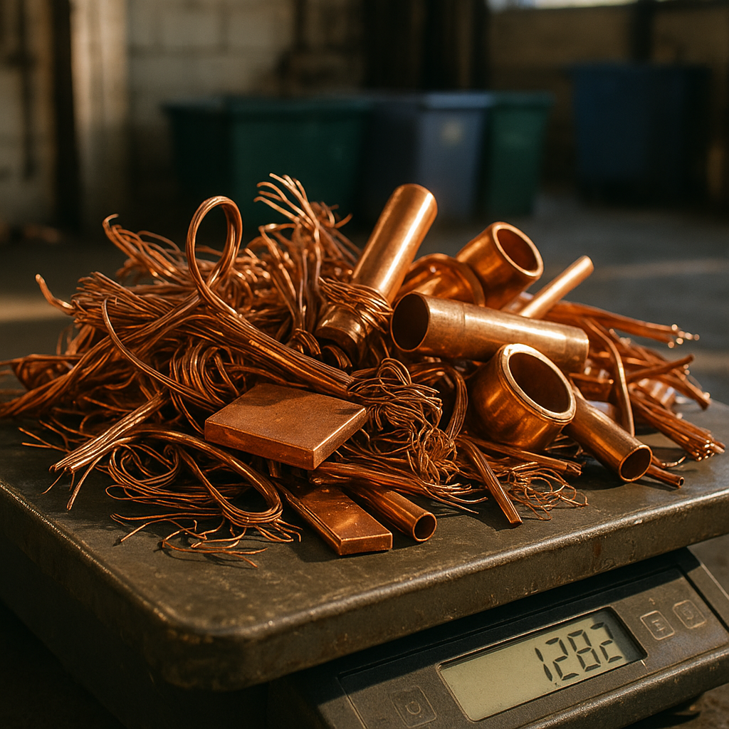 E‑waste and demolition waste are mixed at a waste recycling site in Dallas, TX