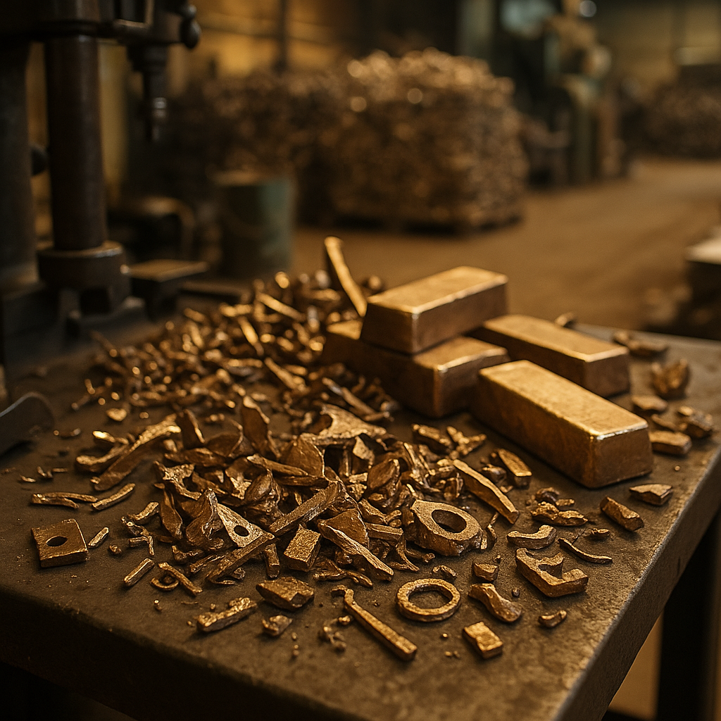 E‑waste and demolition waste are mixed at a waste recycling site in Dallas, TX