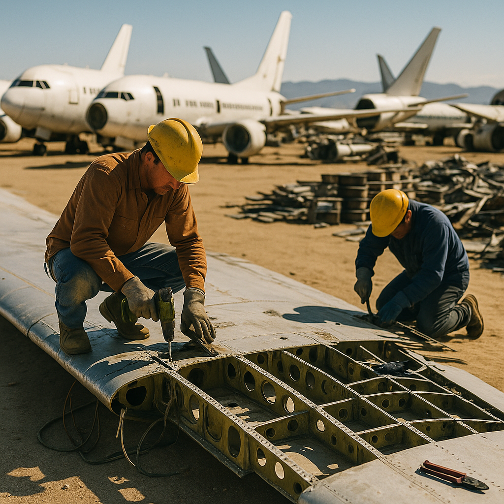 E‑waste and demolition waste are mixed at a waste recycling site in Dallas, TX