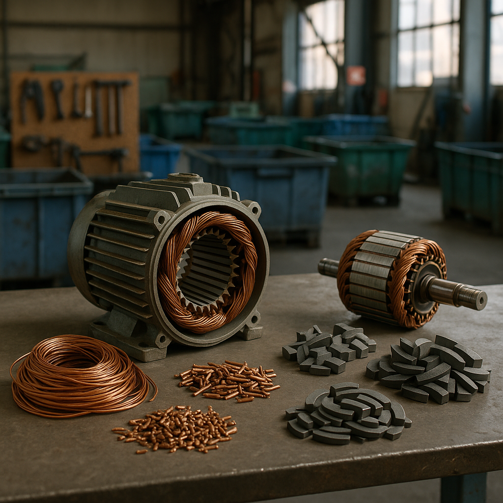 E‑waste and demolition waste are mixed at a waste recycling site in Dallas, TX
