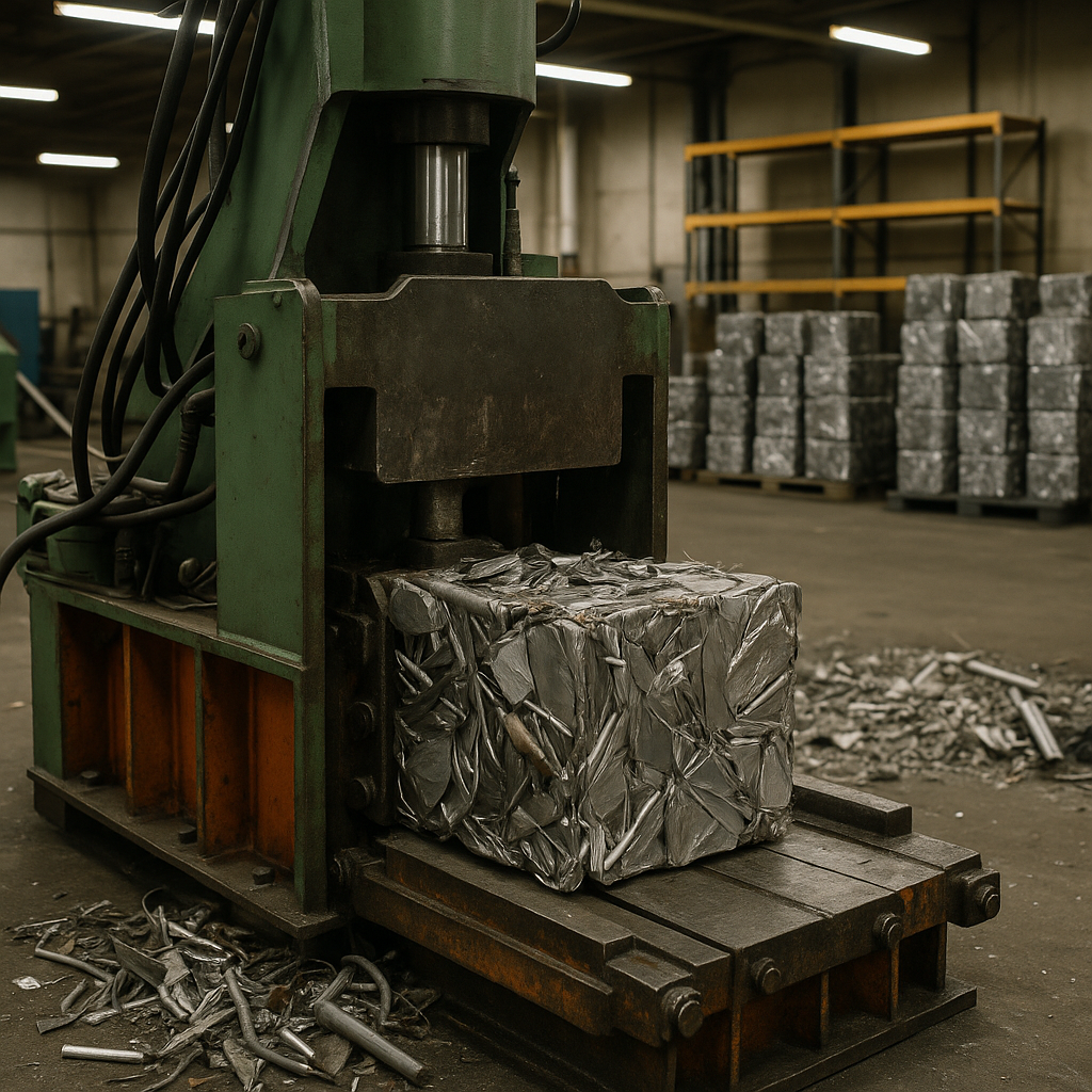 E‑waste and demolition waste are mixed at a waste recycling site in Dallas, TX