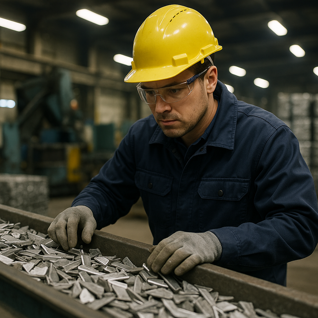 E‑waste and demolition waste are mixed at a waste recycling site in Dallas, TX