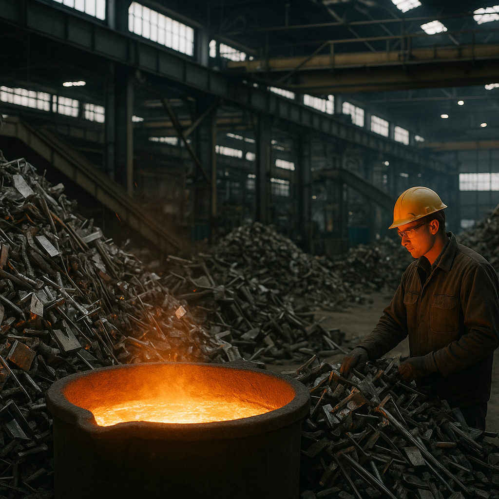 E‑waste and demolition waste are mixed at a waste recycling site in Dallas, TX
