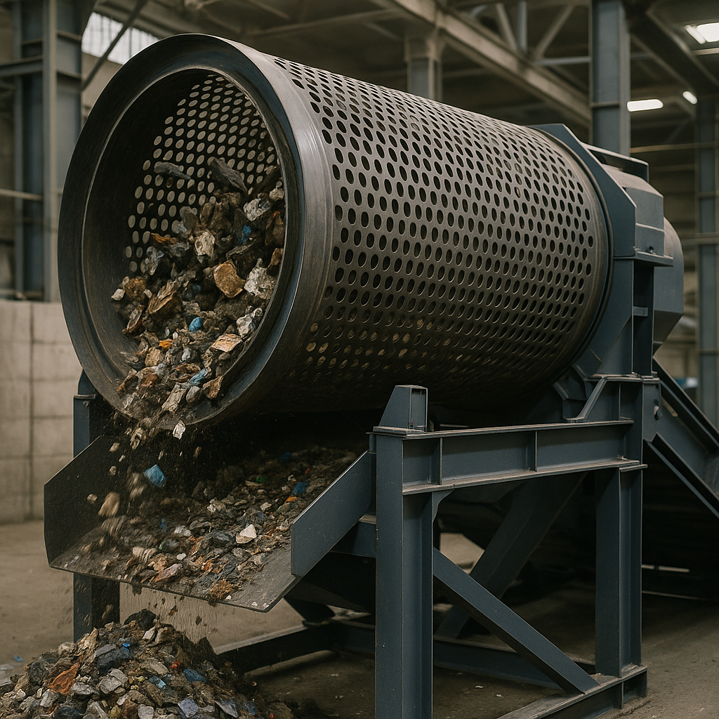 E‑waste and demolition waste are mixed at a waste recycling site in Dallas, TX