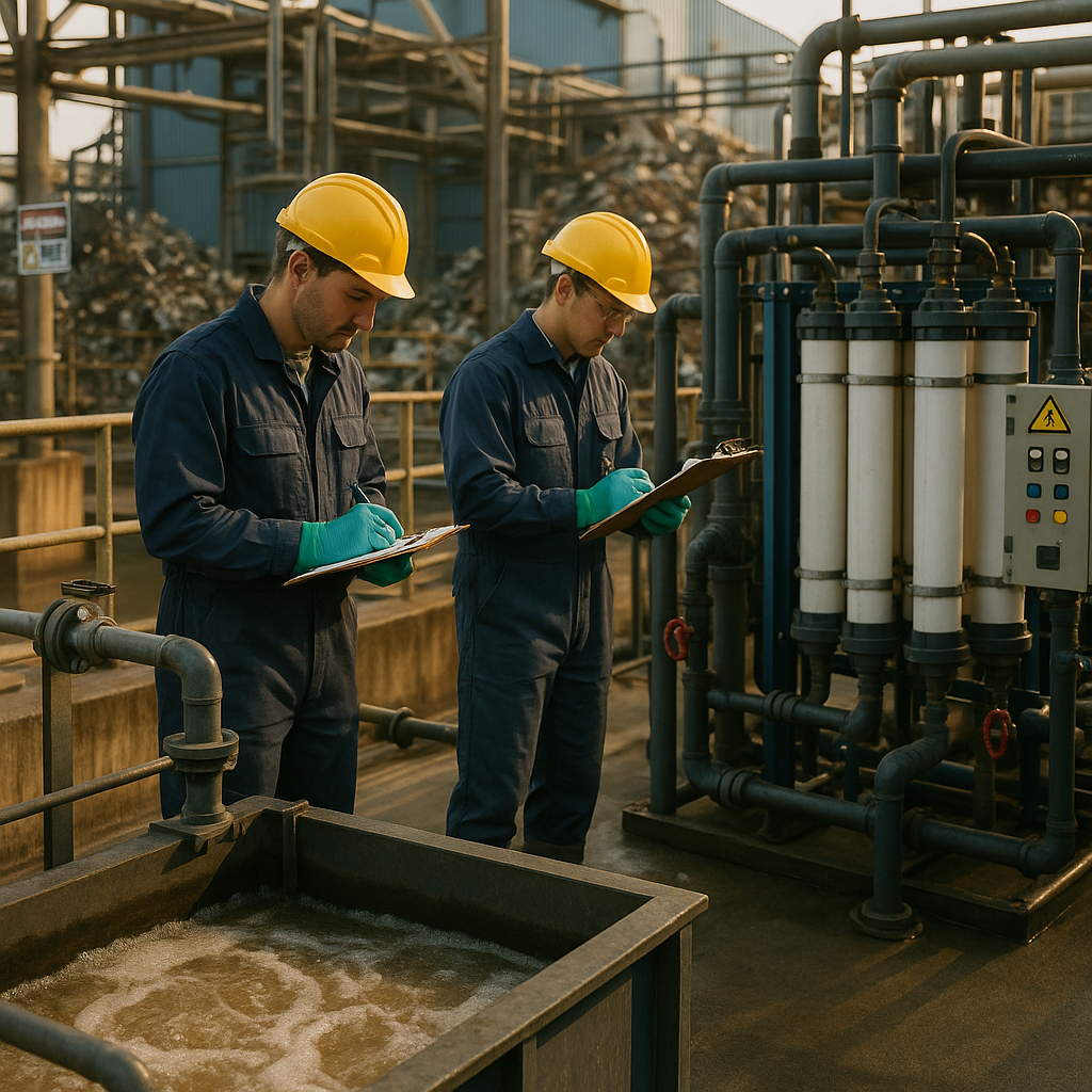 E‑waste and demolition waste are mixed at a waste recycling site in Dallas, TX
