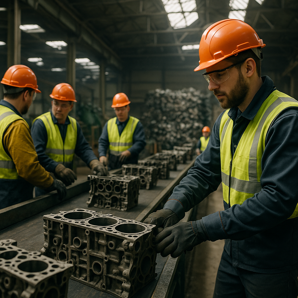 E‑waste and demolition waste are mixed at a waste recycling site in Dallas, TX