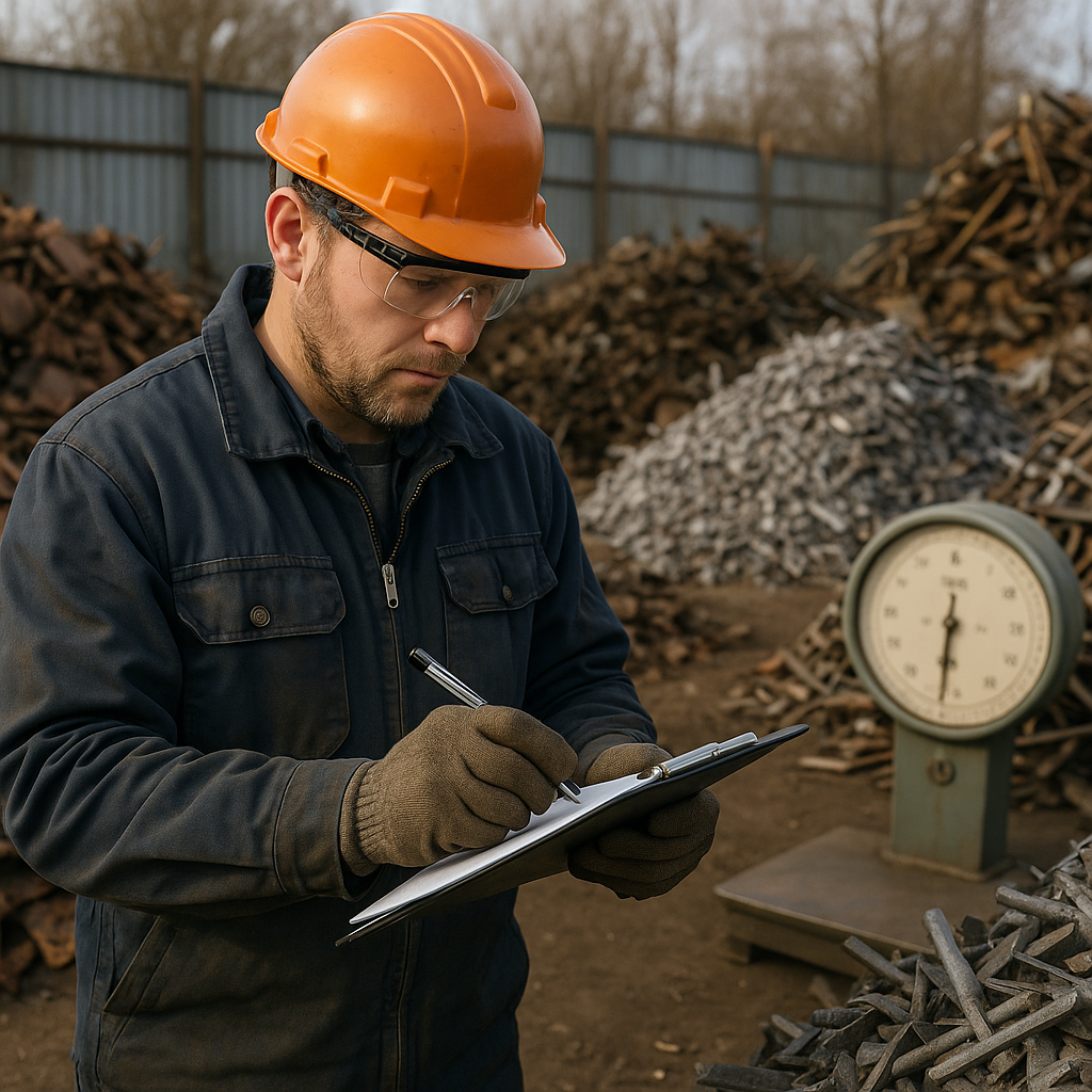 E‑waste and demolition waste are mixed at a waste recycling site in Dallas, TX