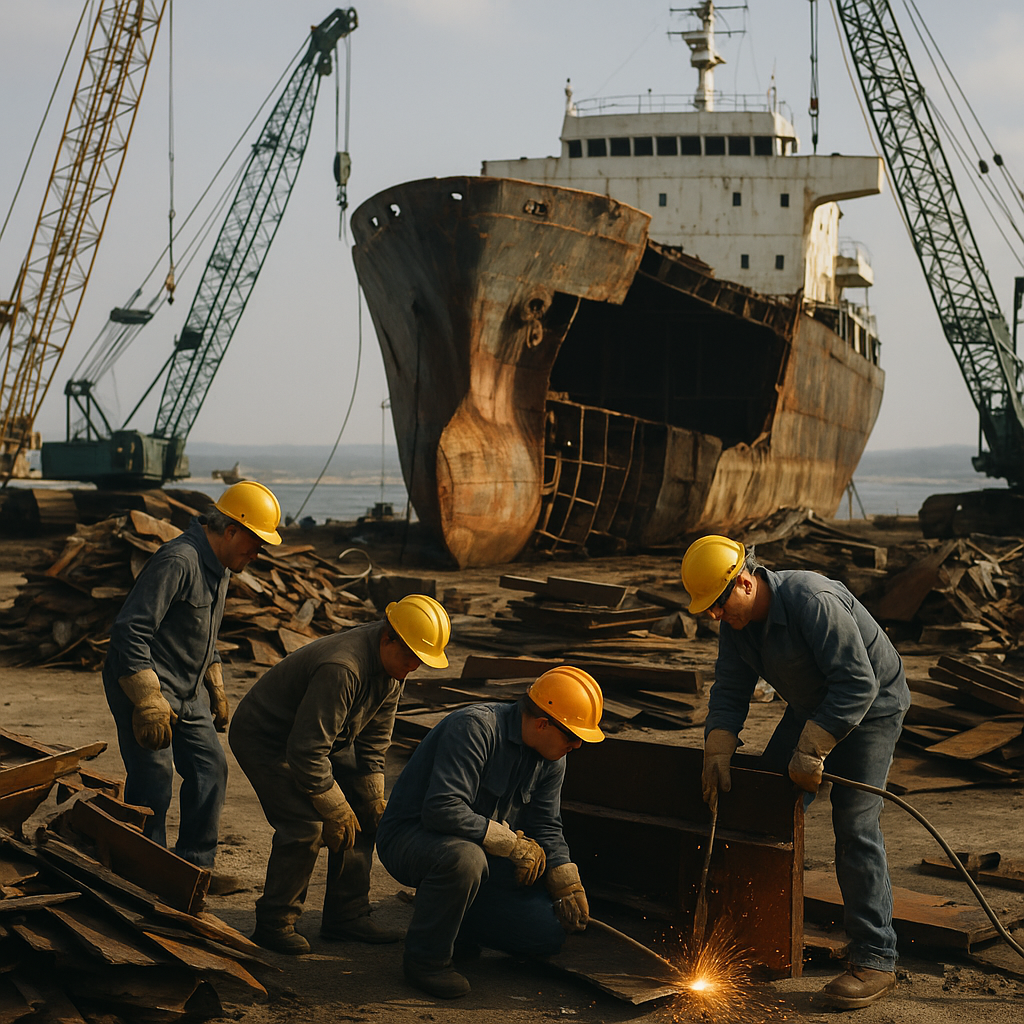 E‑waste and demolition waste are mixed at a waste recycling site in Dallas, TX