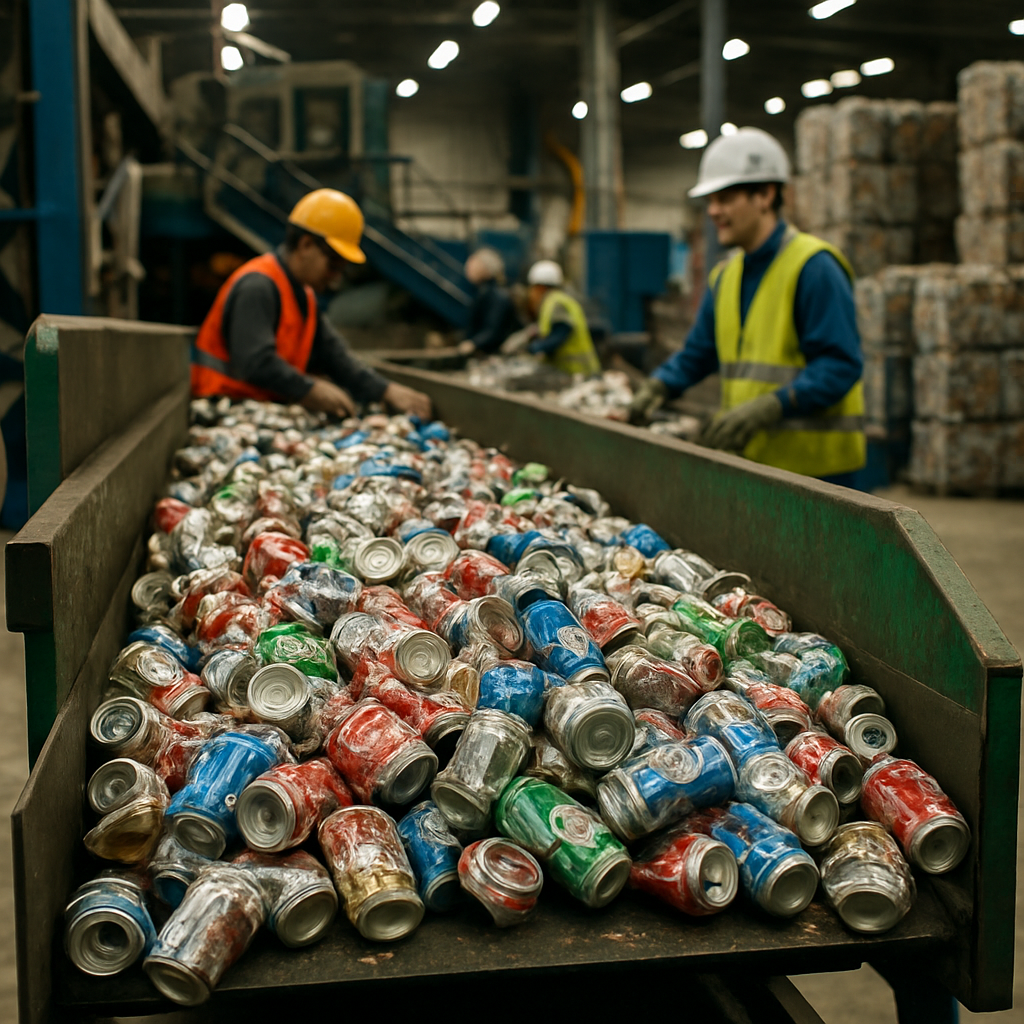E‑waste and demolition waste are mixed at a waste recycling site in Dallas, TX