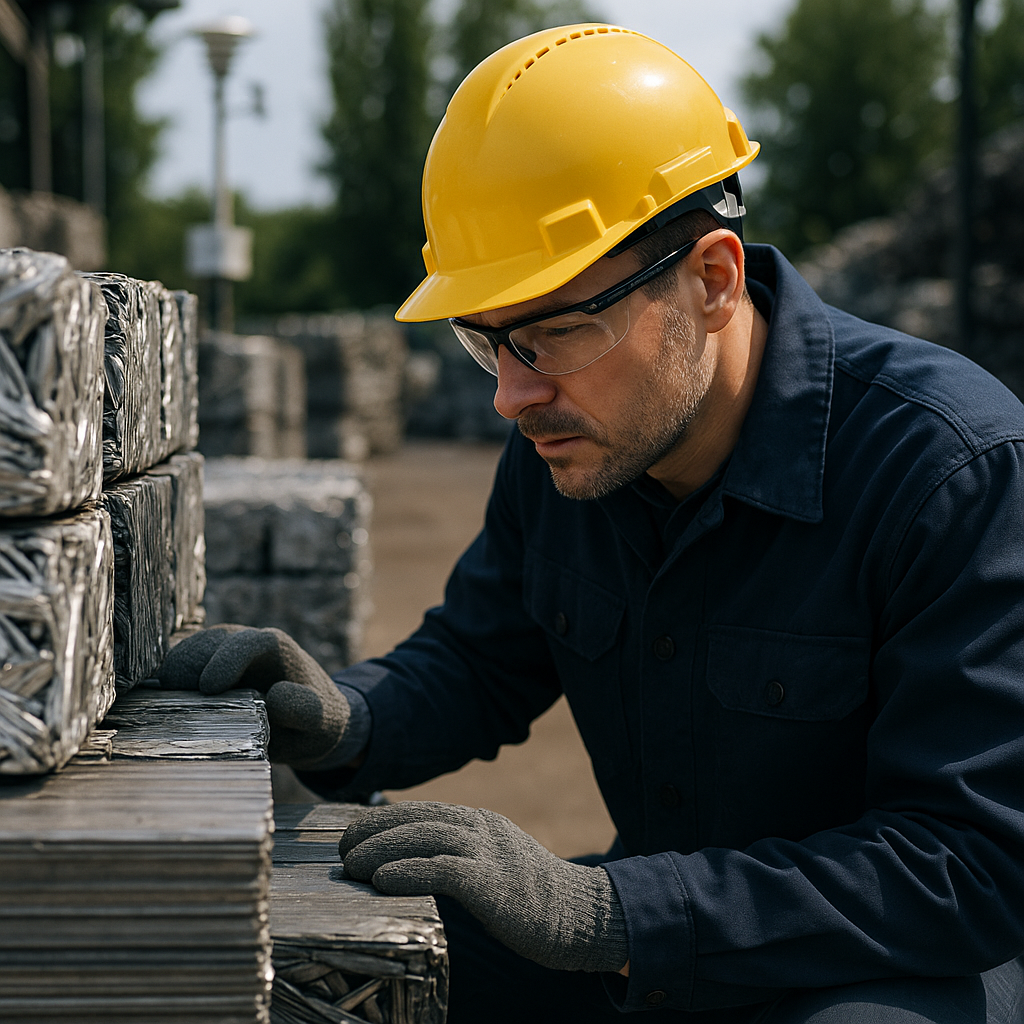 E‑waste and demolition waste are mixed at a waste recycling site in Dallas, TX