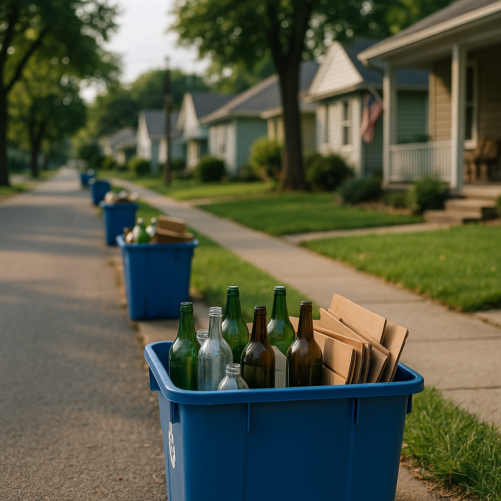 E‑waste and demolition waste are mixed at a waste recycling site in Dallas, TX