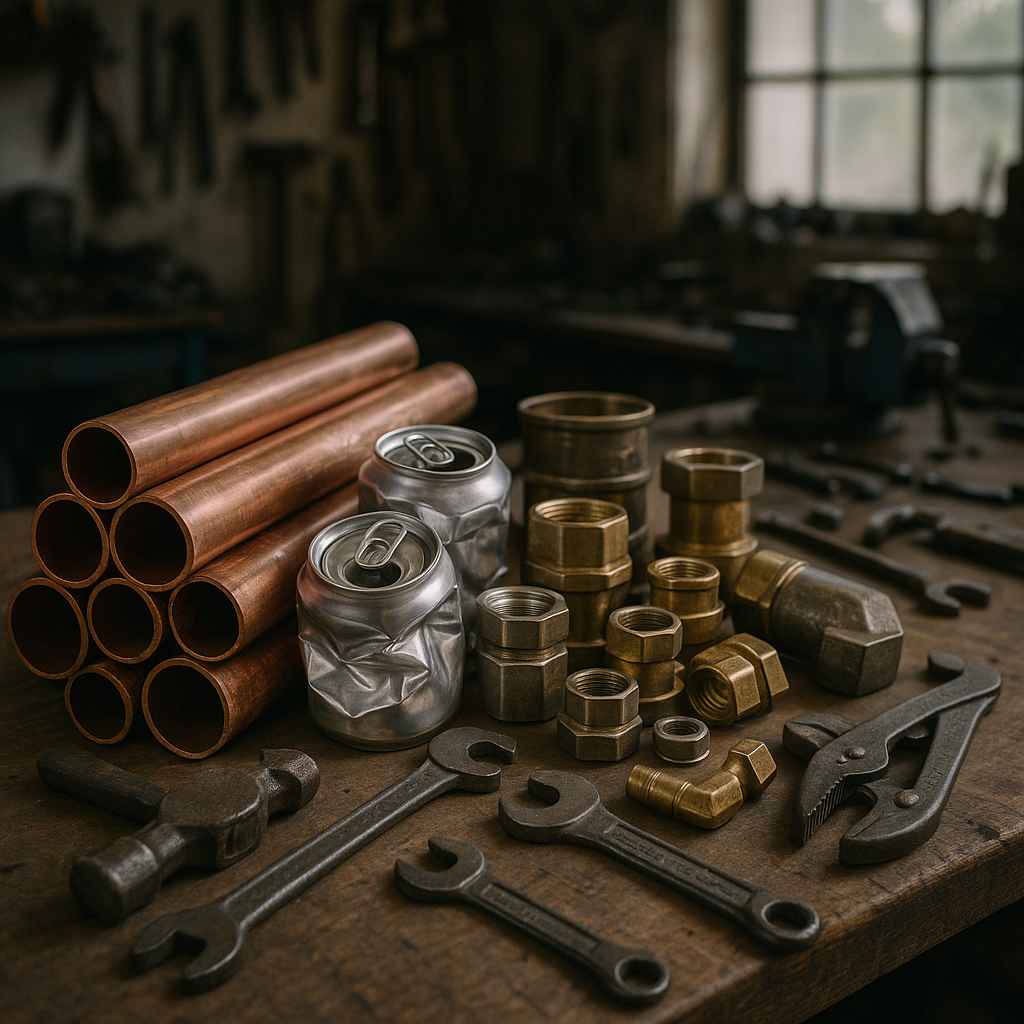 E‑waste and demolition waste are mixed at a waste recycling site in Dallas, TX