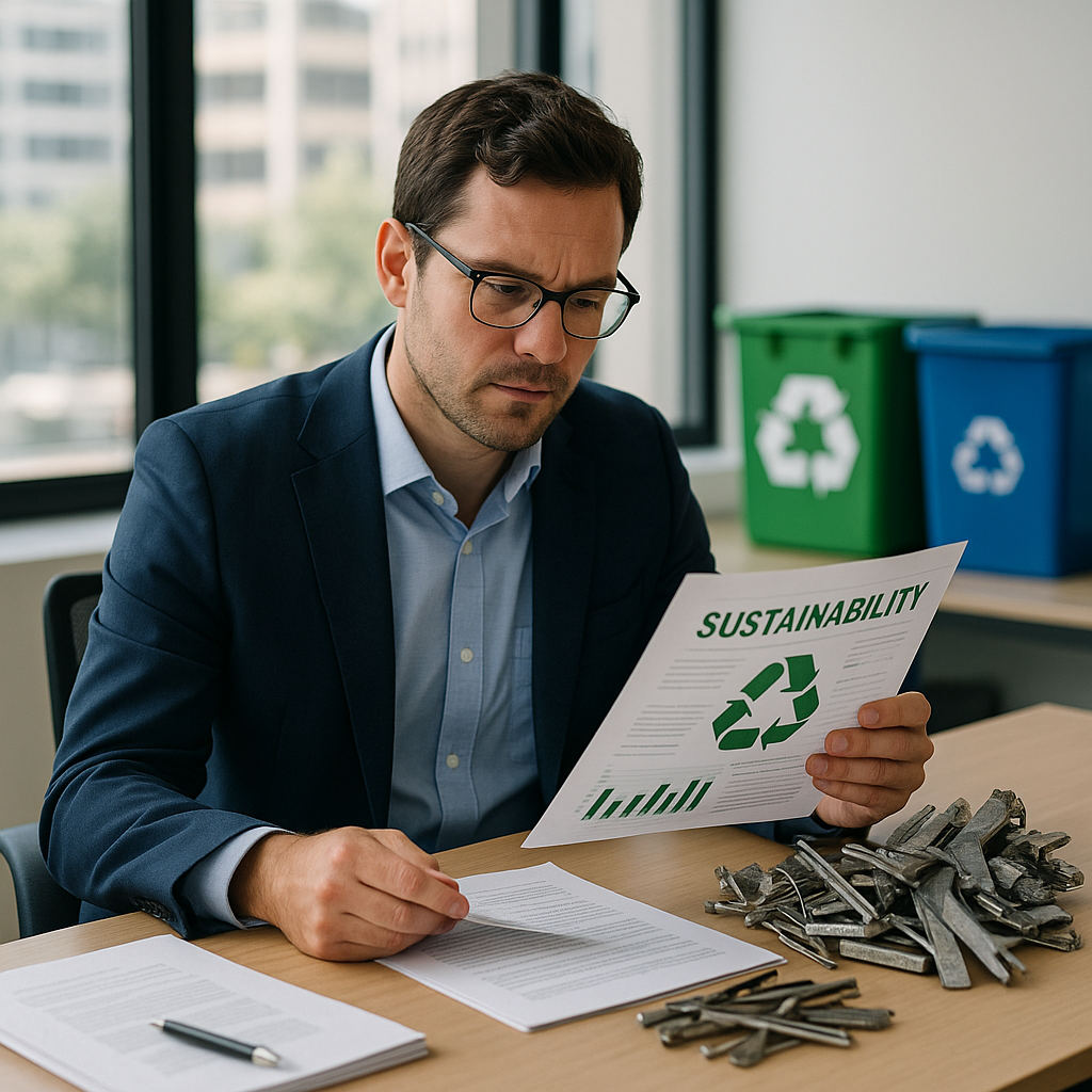 E‑waste and demolition waste are mixed at a waste recycling site in Dallas, TX
