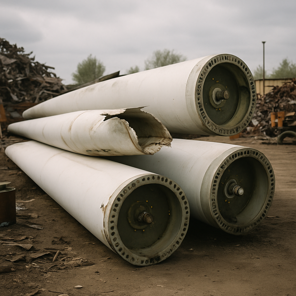 E‑waste and demolition waste are mixed at a waste recycling site in Dallas, TX