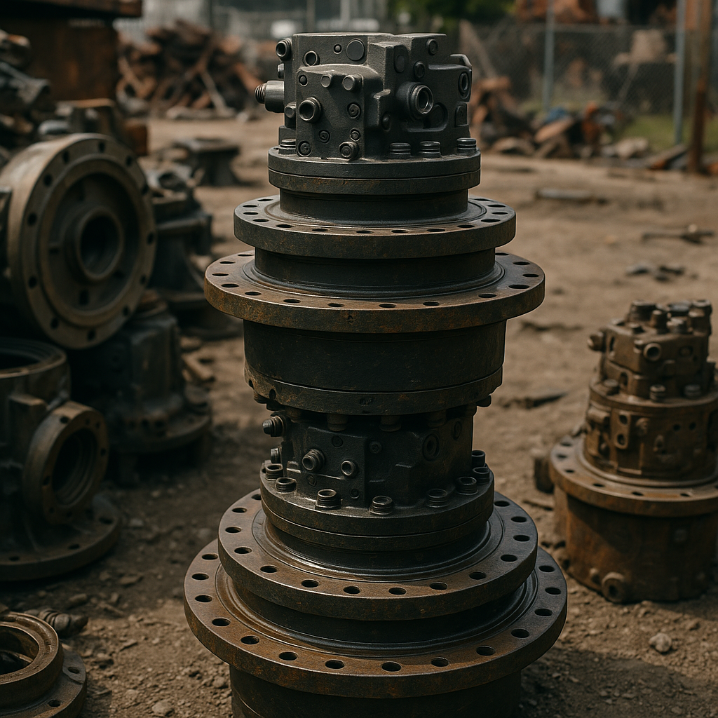 E‑waste and demolition waste are mixed at a waste recycling site in Dallas, TX