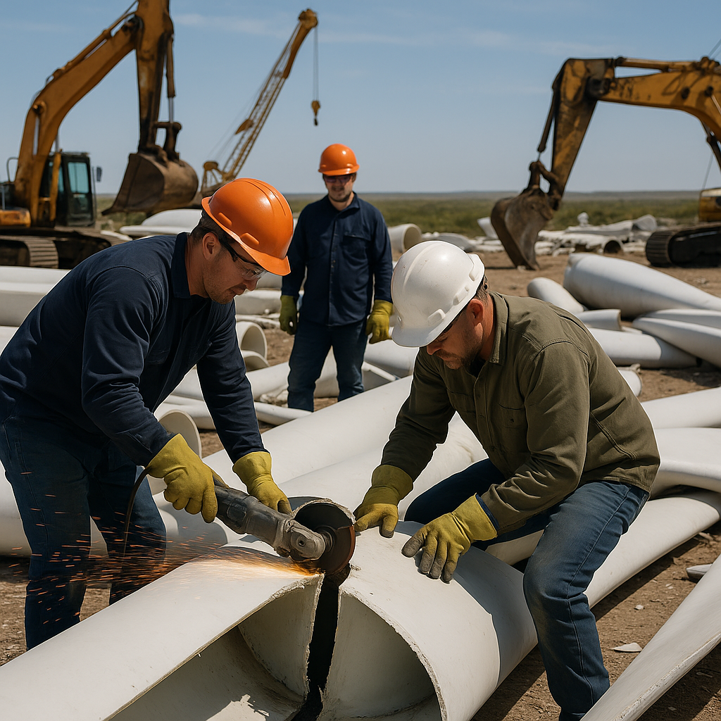 E‑waste and demolition waste are mixed at a waste recycling site in Dallas, TX