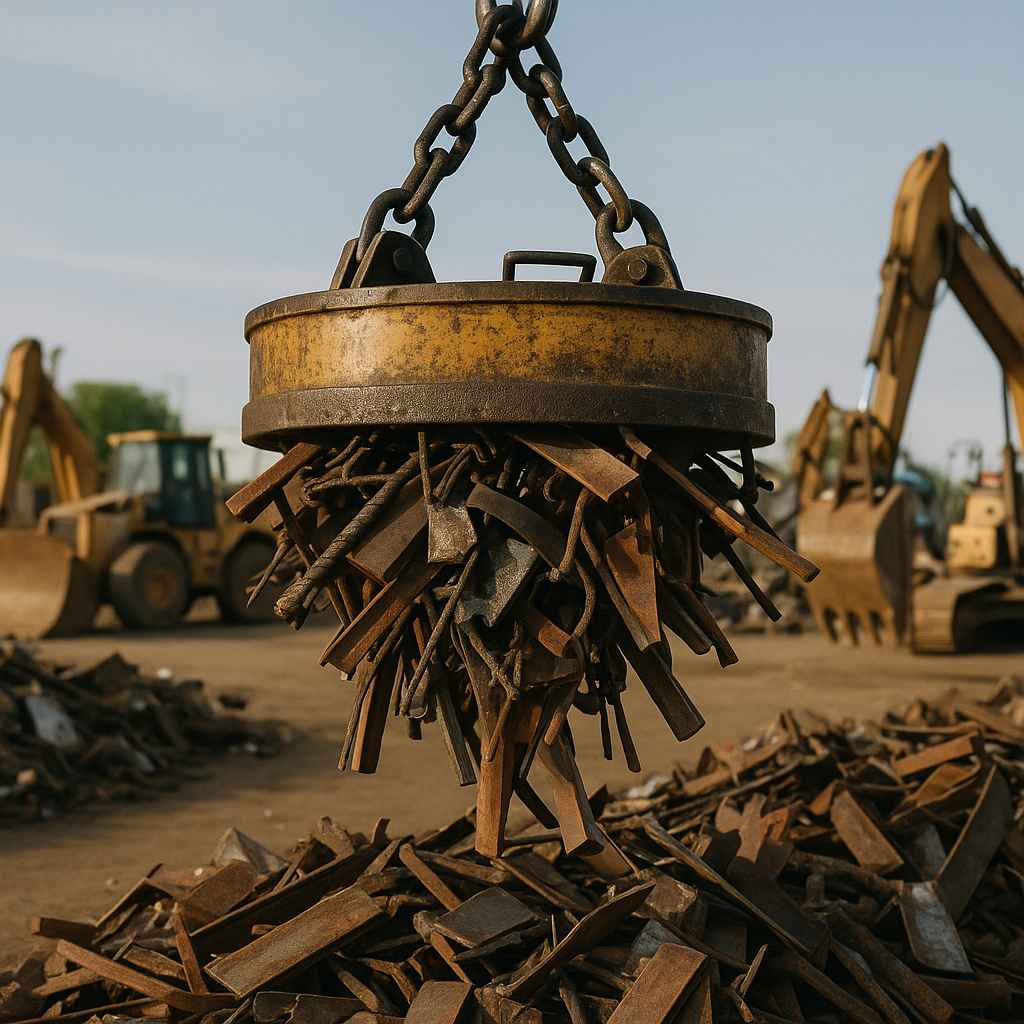E‑waste and demolition waste are mixed at a waste recycling site in Dallas, TX