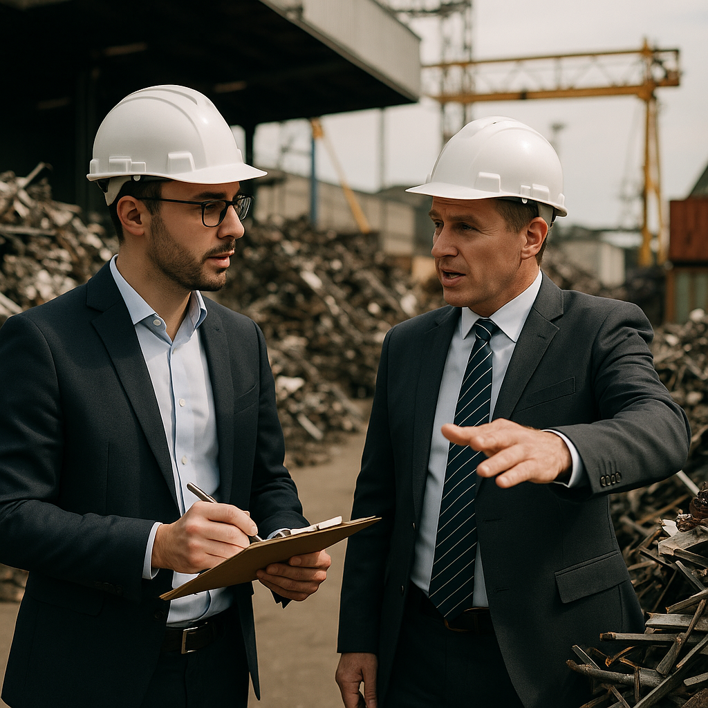 E‑waste and demolition waste are mixed at a waste recycling site in Dallas, TX
