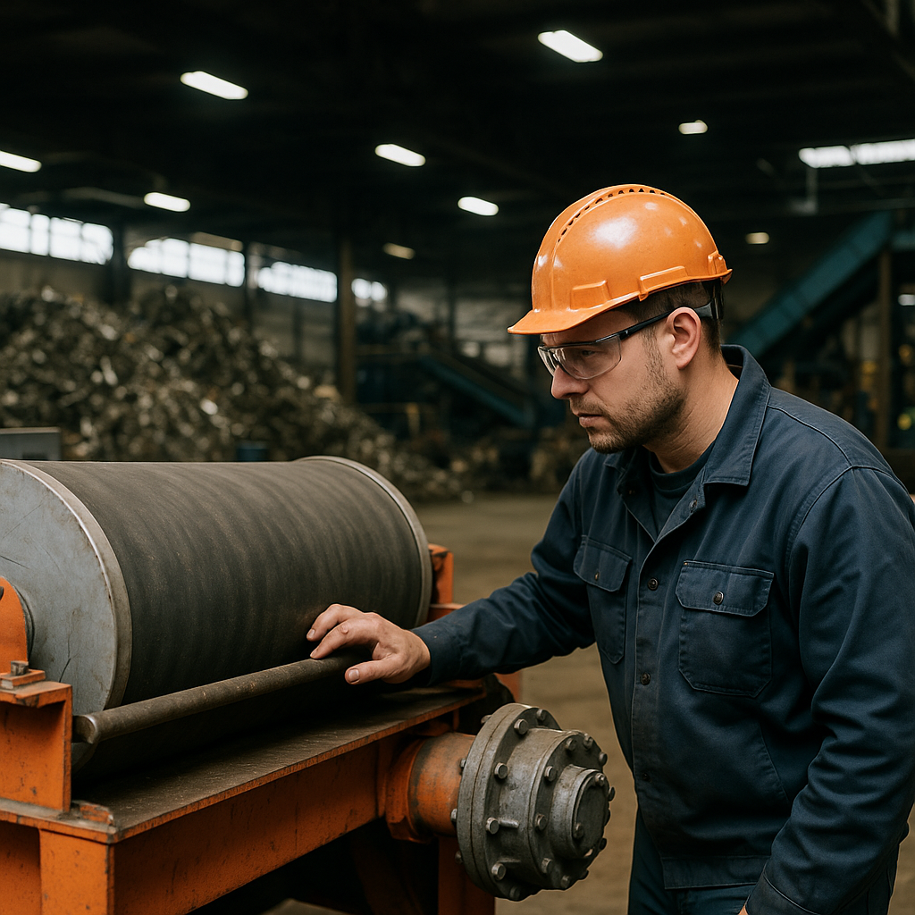 E‑waste and demolition waste are mixed at a waste recycling site in Dallas, TX