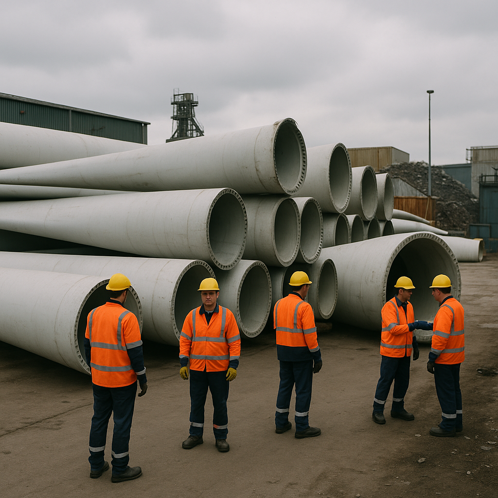 E‑waste and demolition waste are mixed at a waste recycling site in Dallas, TX