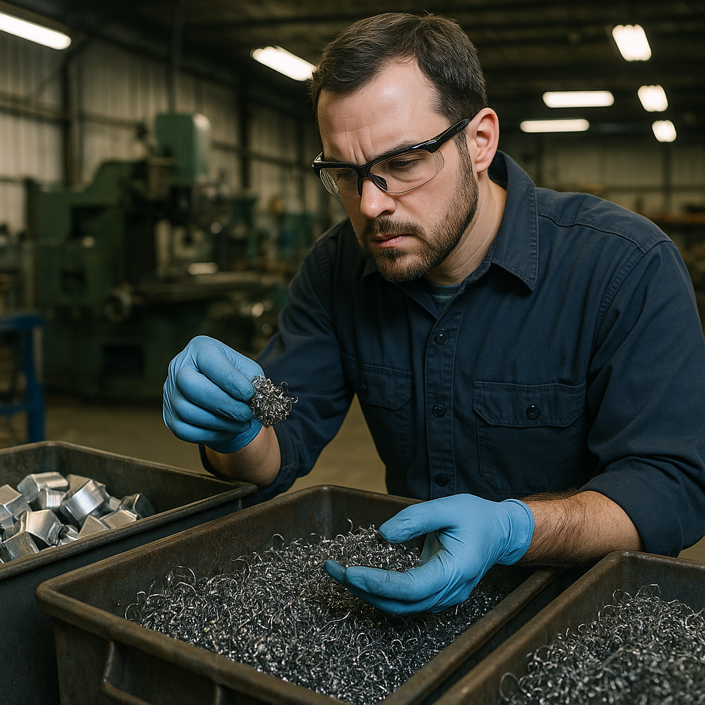E‑waste and demolition waste are mixed at a waste recycling site in Dallas, TX