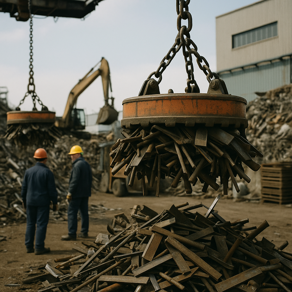 E‑waste and demolition waste are mixed at a waste recycling site in Dallas, TX