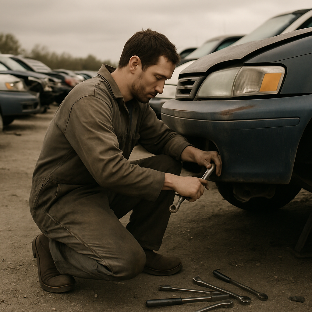 E‑waste and demolition waste are mixed at a waste recycling site in Dallas, TX