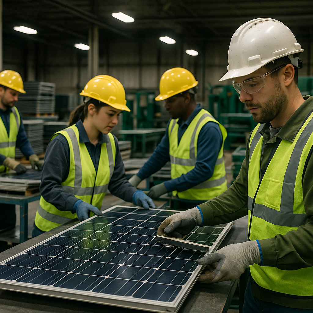 E‑waste and demolition waste are mixed at a waste recycling site in Dallas, TX