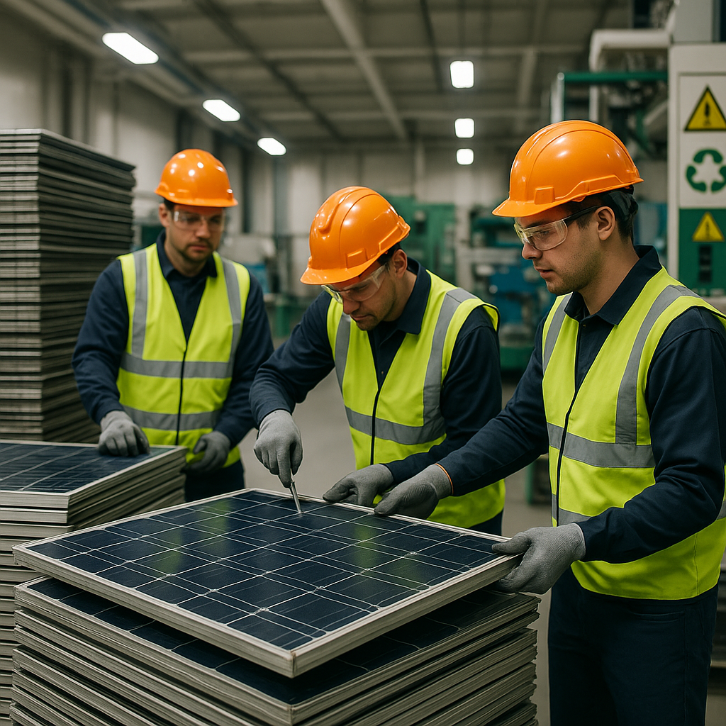 E‑waste and demolition waste are mixed at a waste recycling site in Dallas, TX