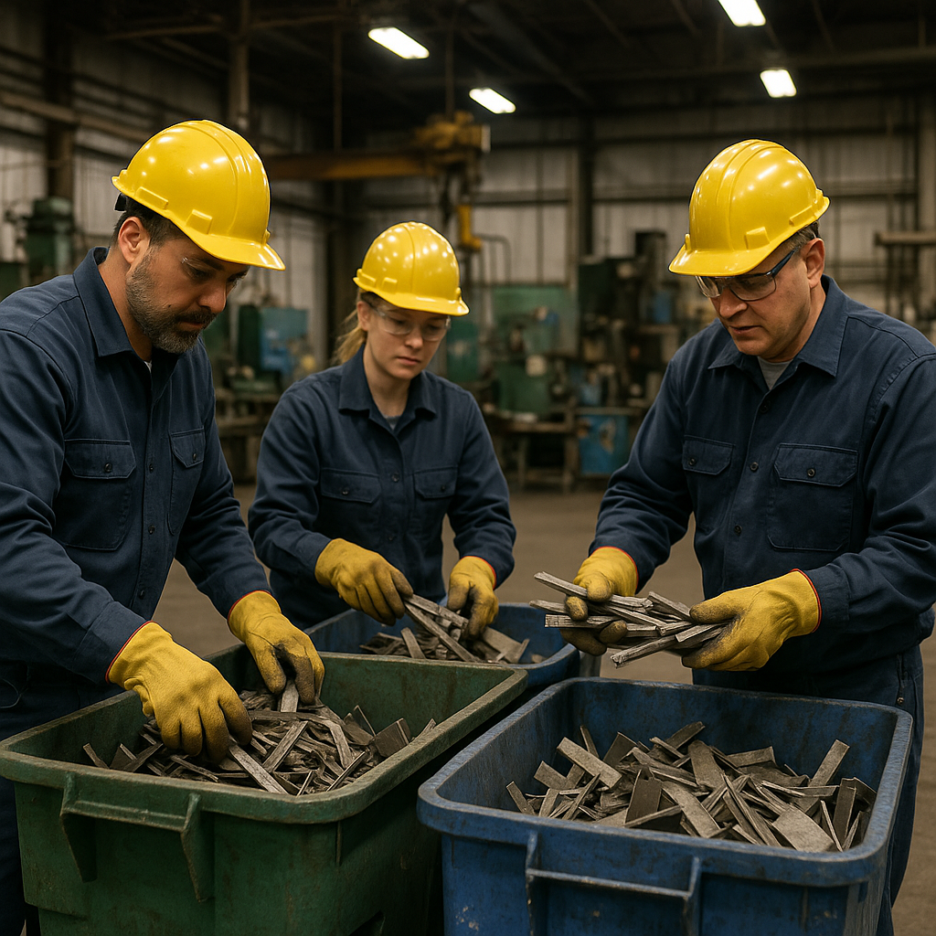 E‑waste and demolition waste are mixed at a waste recycling site in Dallas, TX