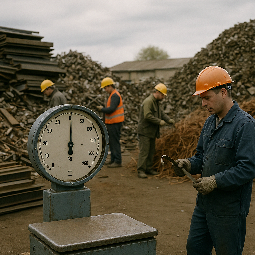 E‑waste and demolition waste are mixed at a waste recycling site in Dallas, TX