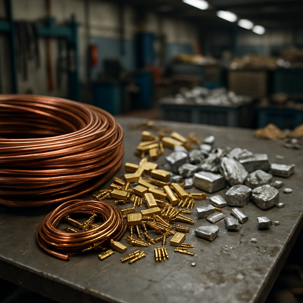 E‑waste and demolition waste are mixed at a waste recycling site in Dallas, TX